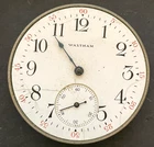 Antique 1907 Waltham 1894 210 Pocket Watch Movement Parts Good Balance 12s 7j