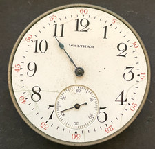 Antique 1907 Waltham 1894 210 Pocket Watch Movement Parts Good Balance 12s 7j