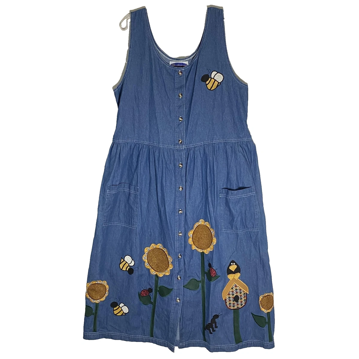 white christmas dresses Exclusive Denim Flower Front Tiered Ruffled Flare Maxi Dress - Premium 100%  Polyester main image 1