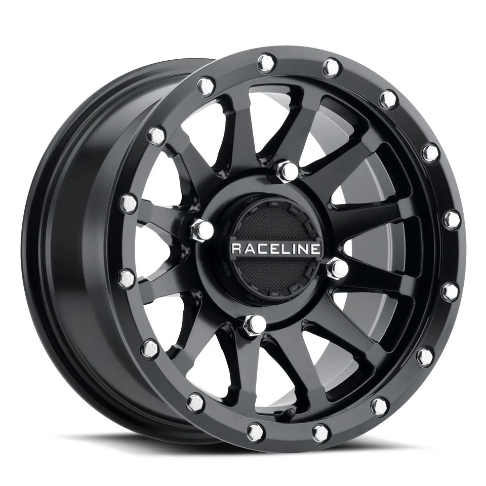 Raceline Trophy ATV Wheels/Rims Black 14" Kawasaki Brute Force IRS (4) - Image 2 of 3