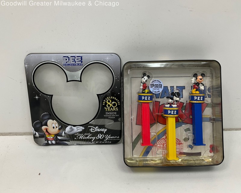Disney Pez 80 Year Anniversary Limited Edition Mickey Mouse Collectible Tin Set