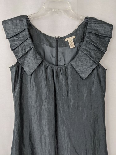 J CREW RUMPLED MERON FLUTTER SLEEVE FULLY LINED SHEATH DRESS SZ 4 - Picture 4 of 10