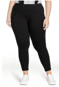 Terra and Sky Black High Rise Full Length Leggings 0X (14W) NWT