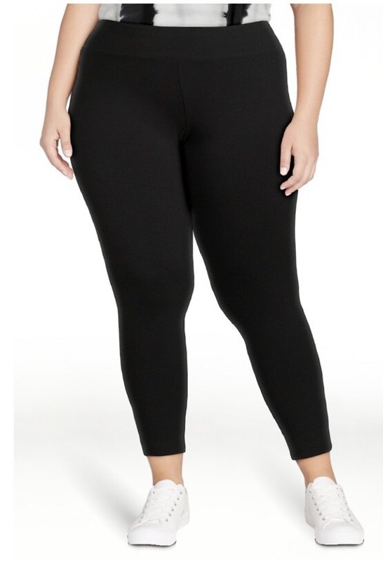 Terra and Sky Black High Rise Full Length Leggings 1X (16W-18W) NWT
