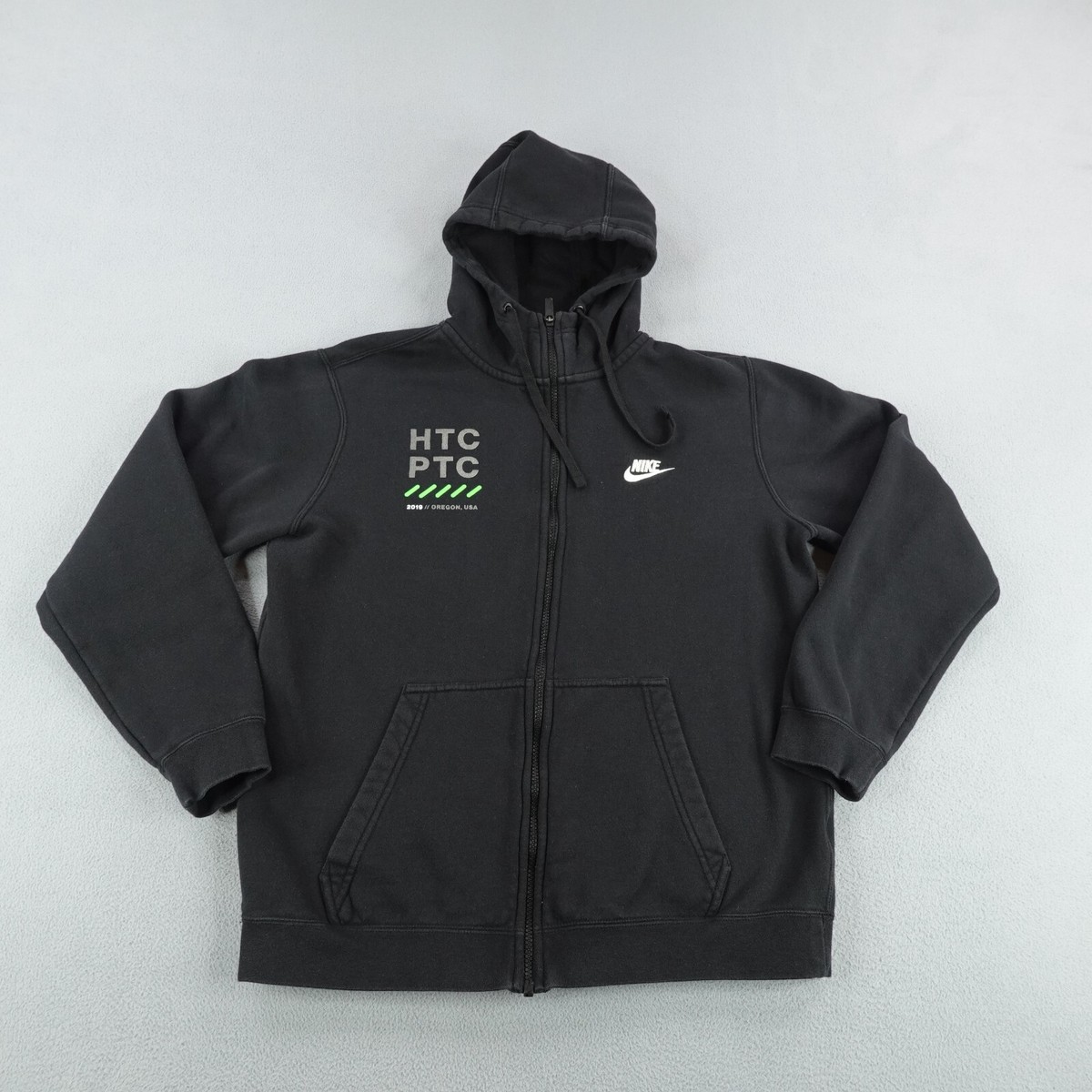 Nike Hoodie Mens Medium Black Portland Hood To Coast Sweatshirt HTC PTC Zip  Up