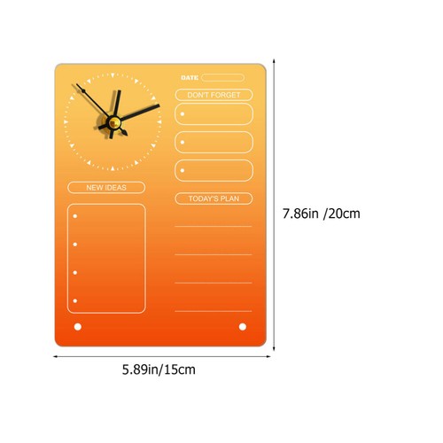 4 Sets Acryl-Memotafel mit Uhr, Tischplanertafel, beschreibbarer Tafelplaner - Bild 2 von 12