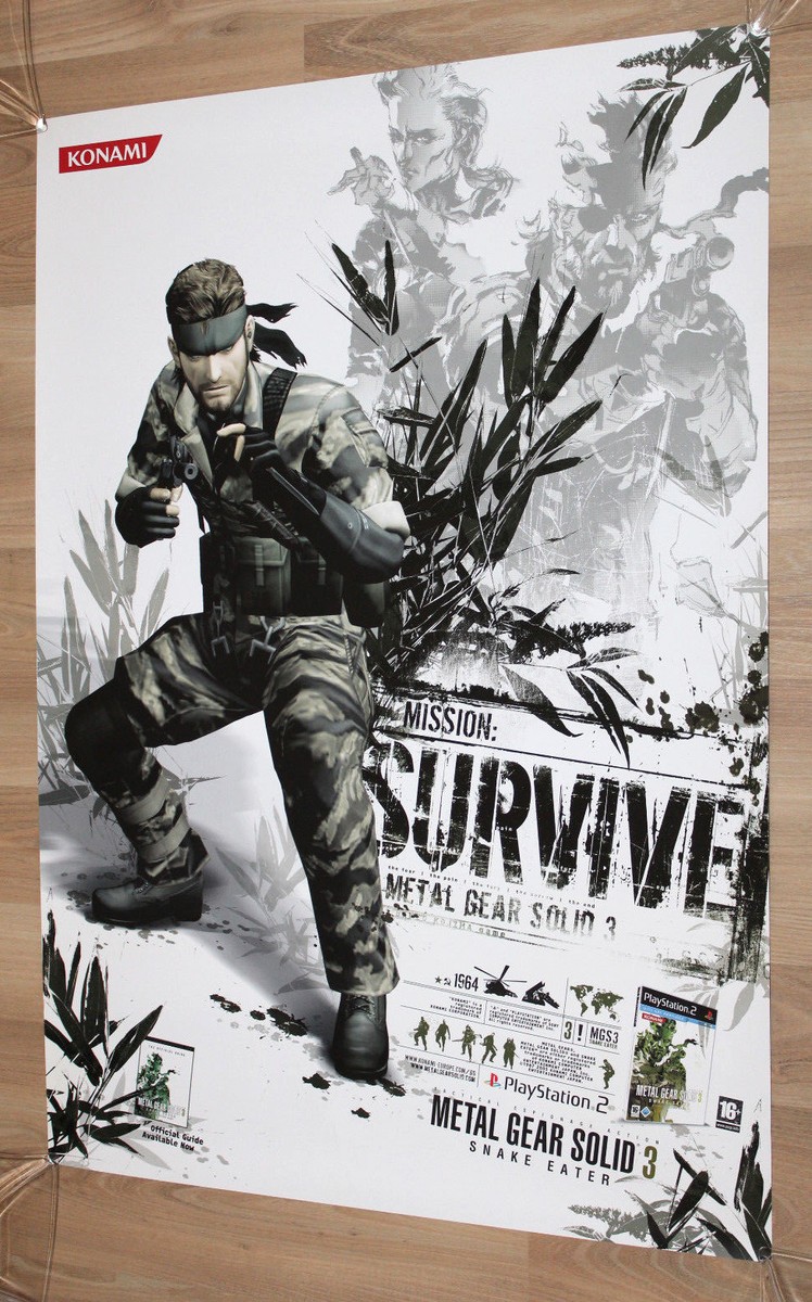 L GEAR SOLID Δ SNAKE EATER 非売品ポスター他 Metal Gear Solid 3 Snake Eater rare Promo Poster 84x60cm