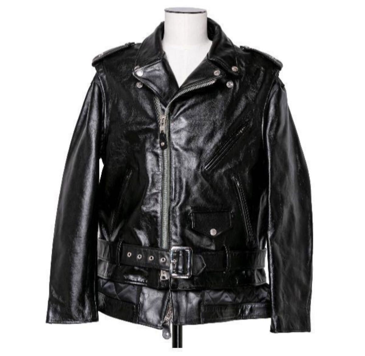 サイズ1 SACAI 22AW Schott  レザーライダースジャケット 新品 sacai x schott サカイ ショット 22AW 別注 Leather Studs