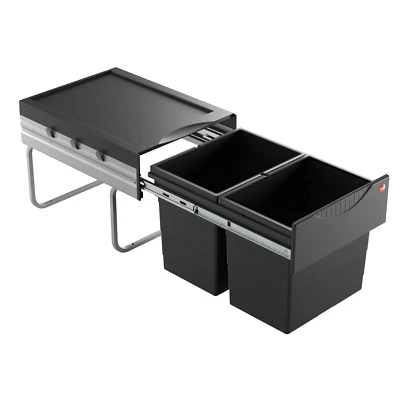 Hailo Abfallsammler 3642701 Raumspar-Tandem 2x 18 Ltr Einbau-Mülleimer ab 40 cm - Bild 1 von 4
