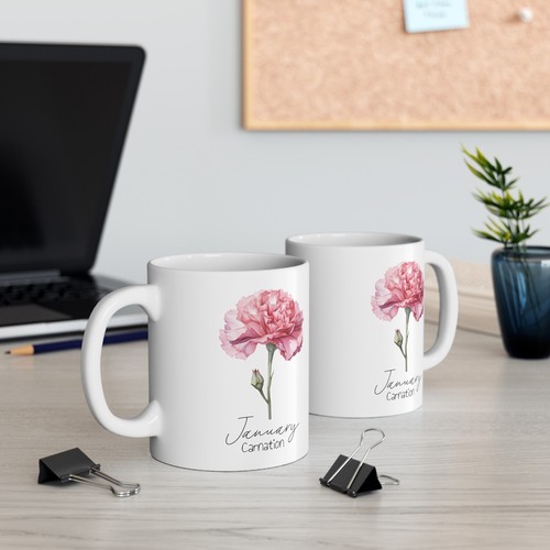 Taza de café personalizada flor mes nacimiento para mamá, hermana, amiga  - Imagen 5 de 11