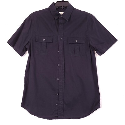 old navy black dress shirt Old Navy Men's Button Up Shirt Short Sleeve Black Size M