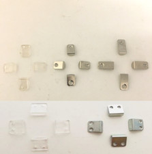 Clear & Silver Nickel & Zinc Mirror Clips- 1 Hole/ 2 Holes With Screws