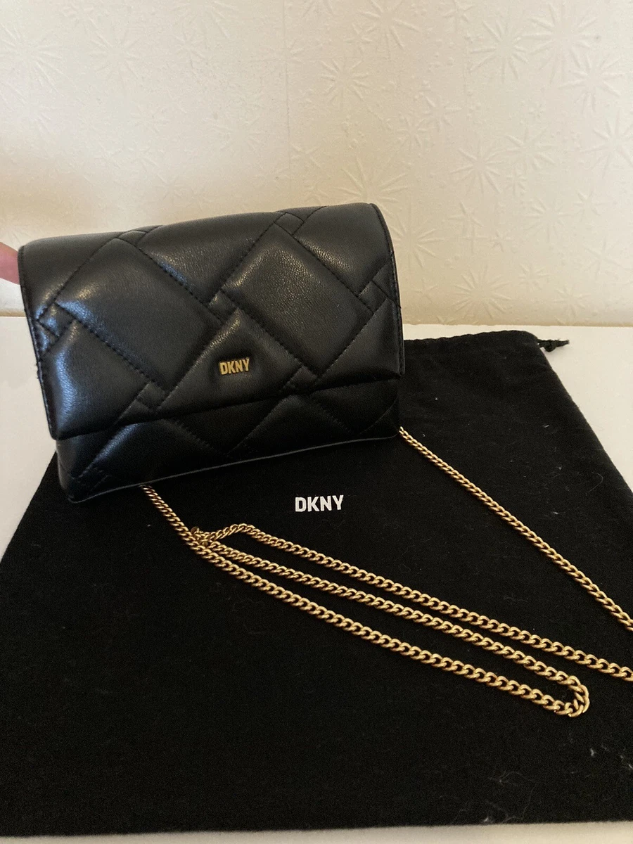 DKNY Black Leather Small Crossbody Handbag