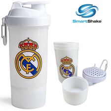 Smart Shake Protein Bottle Mixer Shaker Cup Original 2Go One Real Madrid Badge