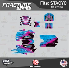 Graphics Kit for STACYC 16E Brushed Electric Bike Fracture-cyan-magenta