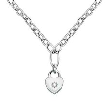 COLLANA DONNA MORELLATO CUORE LUCCHETTO, ZIRCONE, ABBRACCI SAUB04,CATENA ACCIAIO