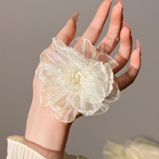 1 X Women Fairy Hair Accessories Flower In Organza Clip Bride Decoration
