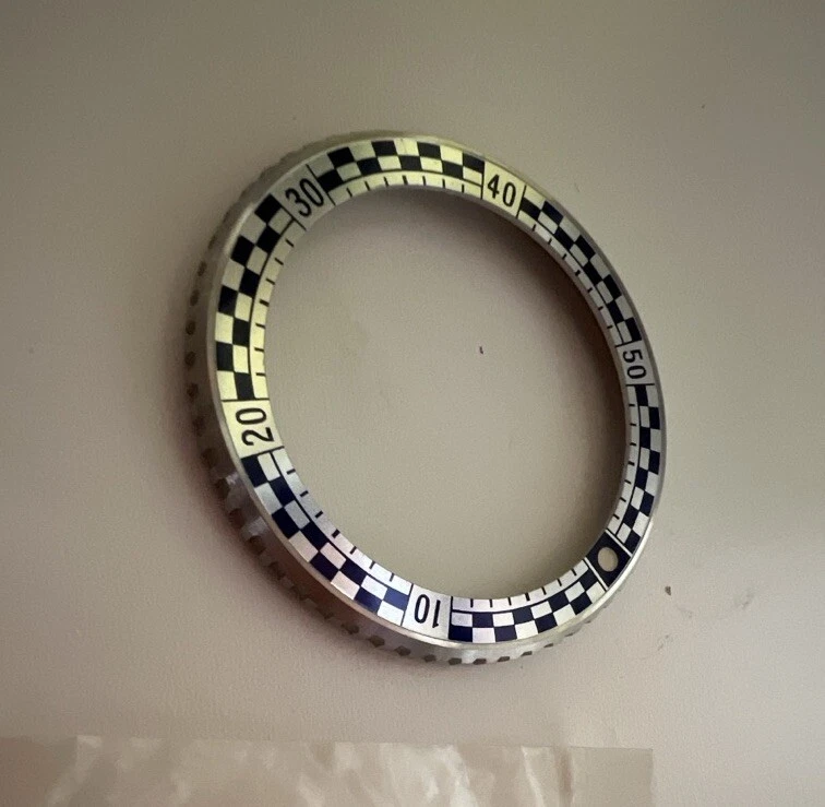 Seiko Rally 6106-7117/7119 Original Tournantes Bezel With Dark Bleu Doré Insert - Photo 1/4
