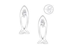 Broquel Zirconia Pez PLATA .925 HECHO EN MÉXICO