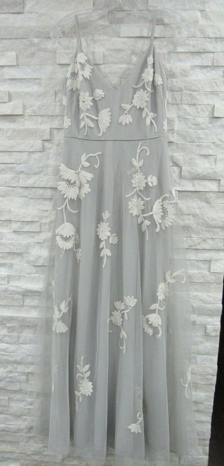 BHLDN Anthropologie $288 туман тюль суташ цветочный Бетани подружки невесты платье США 0 - Изображение 2 из 4