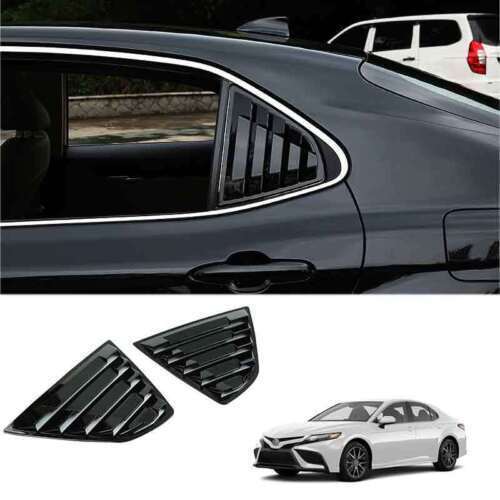 Gloss Black Side Vent Window Scoop Louver Cover Trim For 2018-2023 Toyota Camry