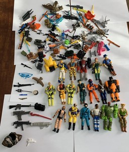 Gi Joe Action Figures 3 75 Lot Vintage 80 S Weapons Helmets Hasbro