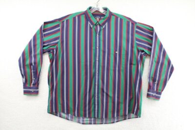 VTG Gant Salty Dog Shirt Men's XL Multicolor Bold Striped Imperial Poplin Casual
