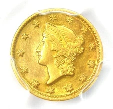 1849-D Liberty Gold Dollar G$1 - Certified PCGS AU Detail - Rare Dahlonega Coin