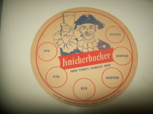 Ruppert Knickerbocker Beer/Ale large 10 3/4" Diameter coaster or bar mat 1940's - Picture 3 of 8