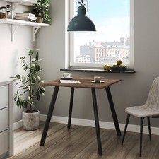4 Person Square Dining Table w/ Wooden Top Metal Legs Kitchen Dinner 75x80x80cm