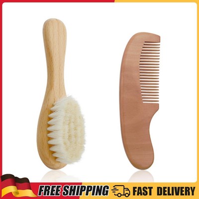 2Pcs Baby Shampoo Bath Brush Bath Rub Toiletries Comb Care Set Wool Brush
