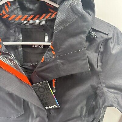 Hurley Phantom Waterproof Rain Jacket Black Orange Retail Hurley Phantom Waterproof Rain Jacket Black Orange Retail