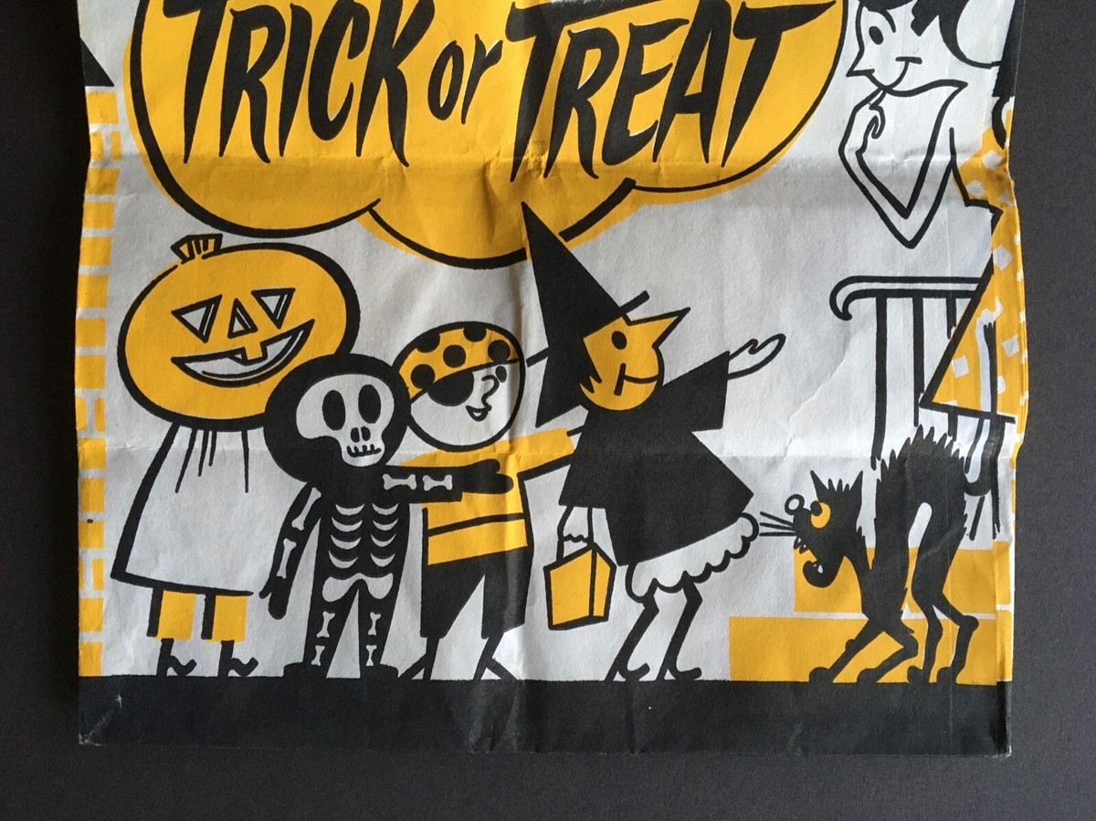 Vintage 1964 Mcdonald's Halloween Trick or Treat Paper Bag - Archy