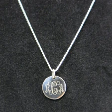 925 Sterling Silver Monogram Personalized Necklace Pick any Chain Style
