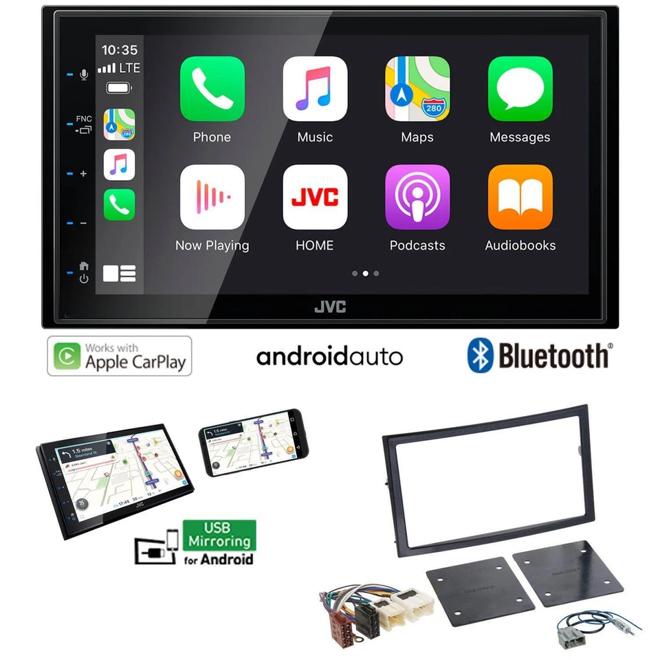 JVC KW-M560BT Autoradio Apple CarPlay Android für Nissan 350 Z 2002-2005 schwarz