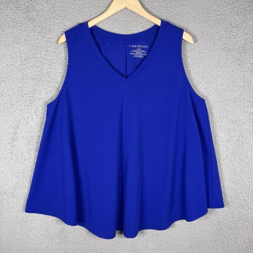 Lane Bryant Sleeveless Top Womens Size 18/20 Royal Blue Relaxed Fit V-Neck NWT