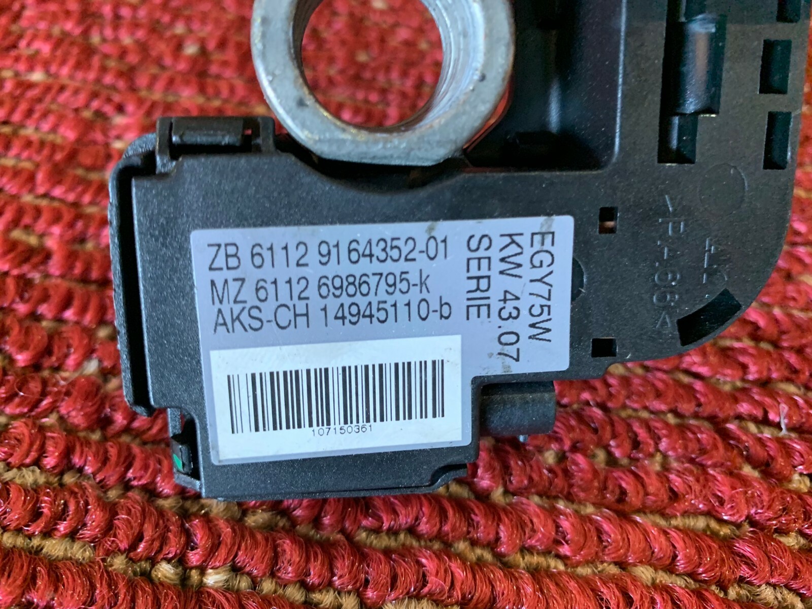 BMW 2006-2013 E90 E92 NEGATIVE BATTERY POWER CABLE WIRE TERMINAL BLACK ...
