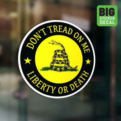 Don't Tread on Me Liberty or Death Big Laminated Vinyl Sticker Car Decal