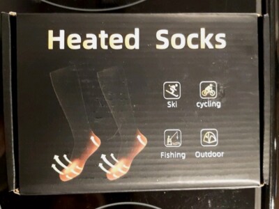 New Unisex US L  Rechargeable Heated Black Socks Anb- H02  4-8Hrs