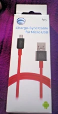 3' 36" Micro USB Charging Cable Red AT&T