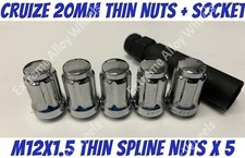 Alloy Wheel Nuts Spline 20mm Thin x 5 M12x1.5 Hyundia Coupe Dynasty Elantra