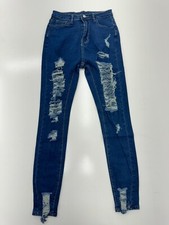 Womens Blue Denim Distressed Skinny Jeans Size Small