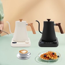 Electric Gooseneck Kettle, 1200W Electric Kettle Electric Tea Kettle Black/White