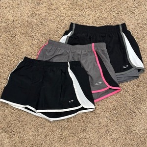 Lot of 3! C9 Champion Athletic Running Sport Shorts Black Gray Pink Girls 10-12