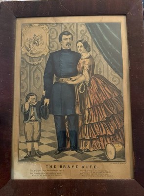Currier & Ives ''The Brave Wife'' General George McClellan Original Lithograph