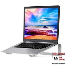 Laptop Stand for Desk  Stable MacBook Pro Stand  Ergonomic Aluminum Silver