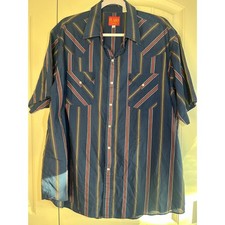 Plains Western Wear Vintage Western Shirt XL Multicolor Striped Pearl Snap