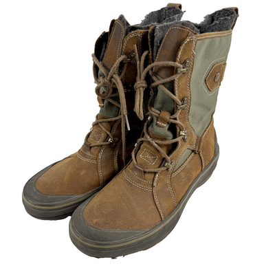 #ad #ad Clarks Boots Mens Size 9 Brown Leather Faux Fur Lined Winter Snow Boots Outdoor $47.99