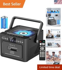 Boombox Cassette CD Player Bluetooth5.1 with 5000mAh Battery,5W Dual Stereo S...