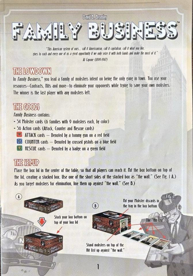 Mayfair Games FAMILY BUSINESS Juego de Cartas - Mobs, Contracts, Mayhem - Completo - En muy buena condición Foto 4 de 4